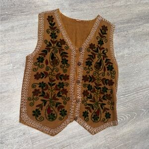 Embroidered Floral Vest - unique piece